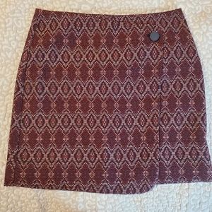 NWT Loft Boucle Black and Burgundy Mini Skirt Size 8